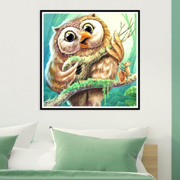 Eule mit kleiner Maus ab 50x50cm