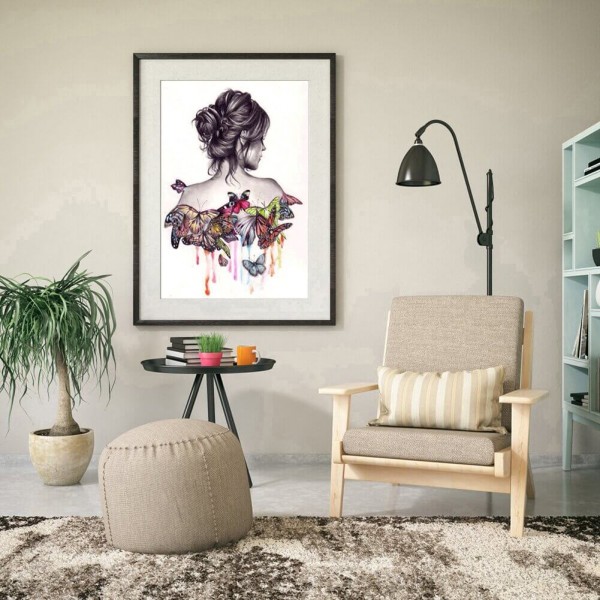 Frau mit Schmetterlingen 50x70cm