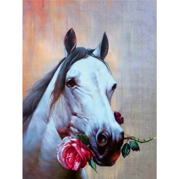 Pferd mit Rose