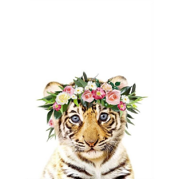 Tiger mit Kranz