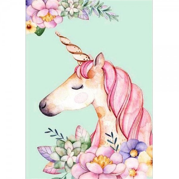 Einhorn mit Blumen
