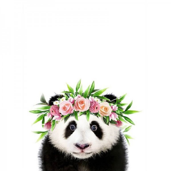 Panda mit Kranz