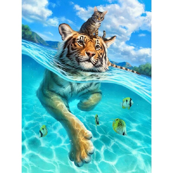 Schwimmender Tiger