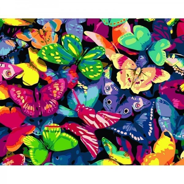 Schmetterlinge Bunt | Malen nach Zahlen