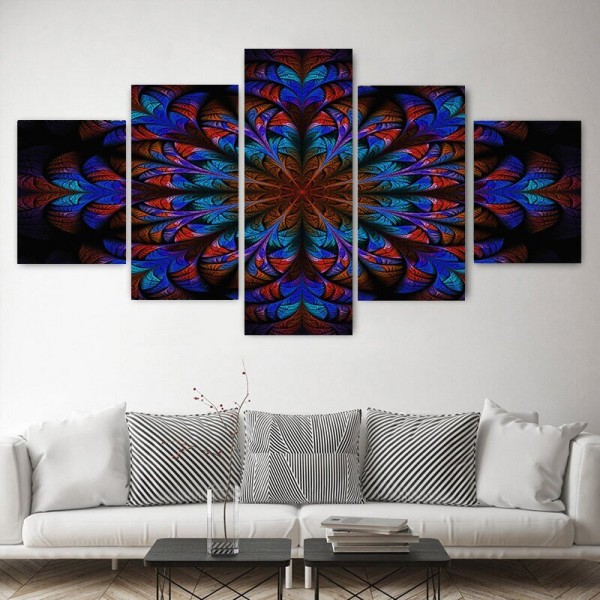Mandala rot und blau | 5 Teile