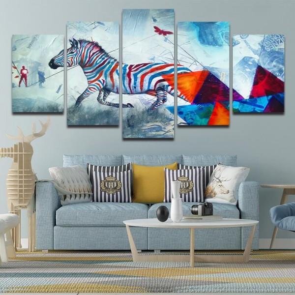 Bunte Zebra-Kunst | 5 Teile