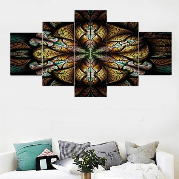 Mandala braun und gelb | 5 Teile