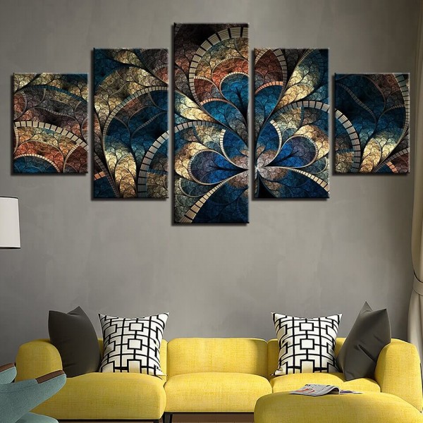 Mandala gold und blau | 5 Teile