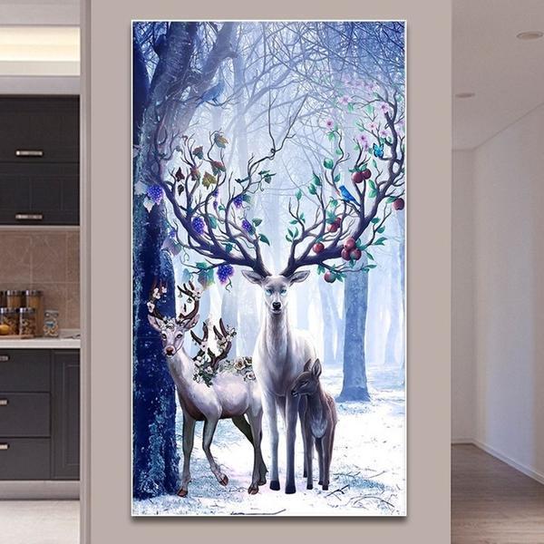 Hirsche im Schnee ab 50x90cm