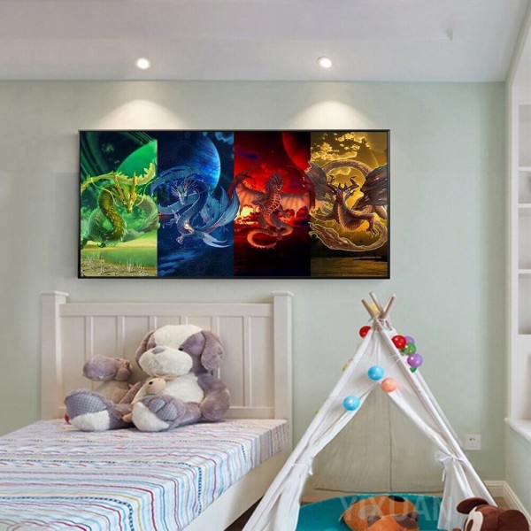 Bunte Drachen 50x100cm