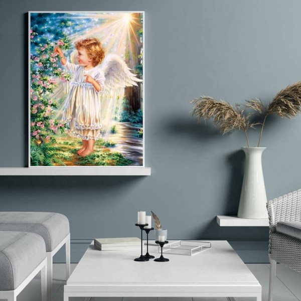 Engel im Blumengarten 50x70cm
