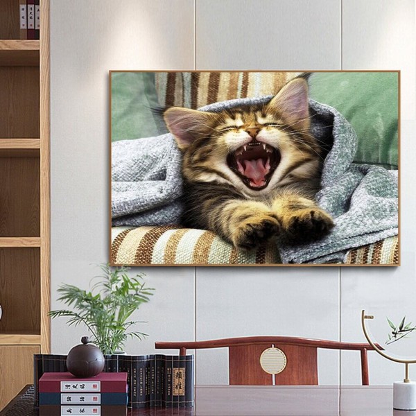 Gähnende Katze ab 50x80cm