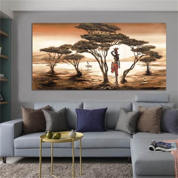 Afrikanische Malerei 50x100cm