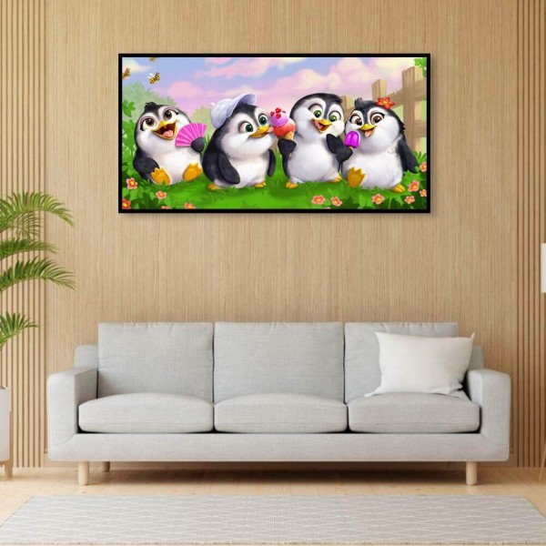 Vier kleine Pinguine 50x100cm