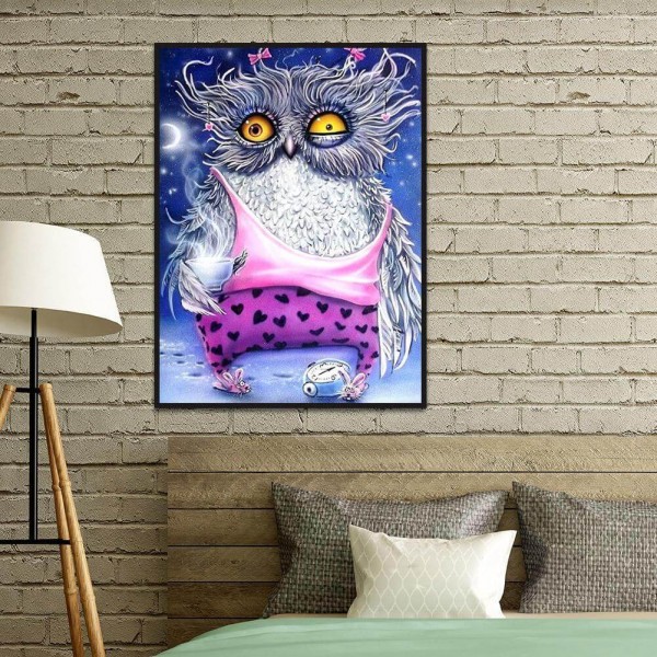 Morgenmüde Eule 50x70cm