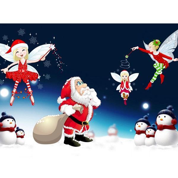 Weihnachtsmann mit Feen