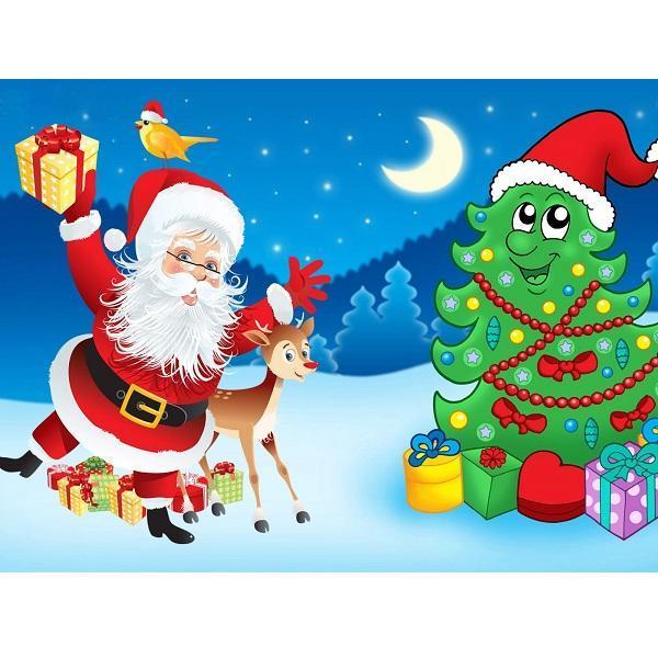 Weihnachtsmann mit Weihnachtsbaum