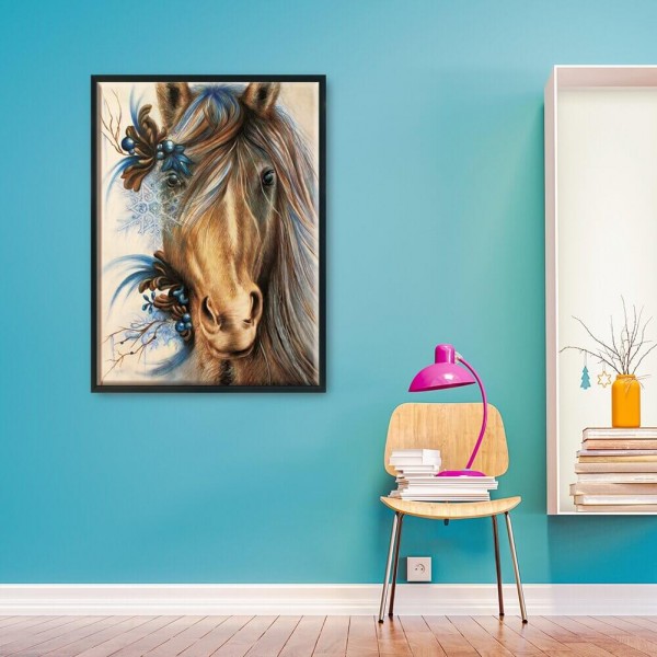 Pferd mit Blumen in der Mähne 50x70cm