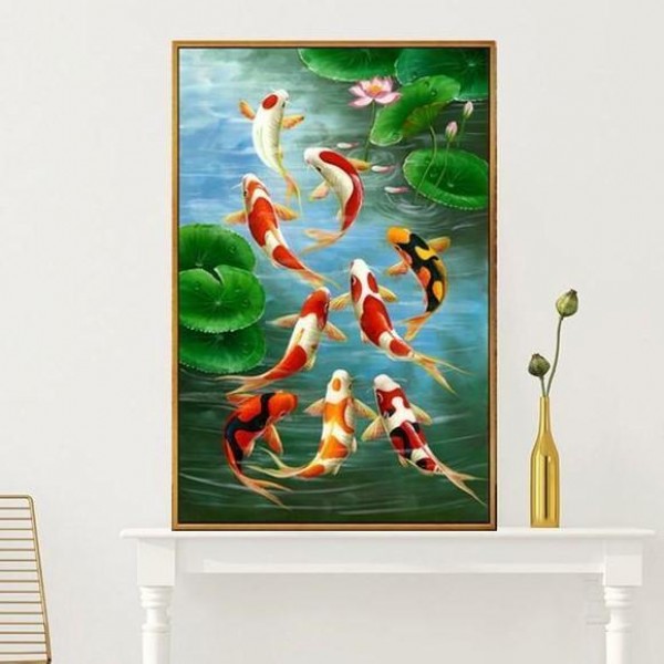 Koi Karpfen im Teich 50x90cm