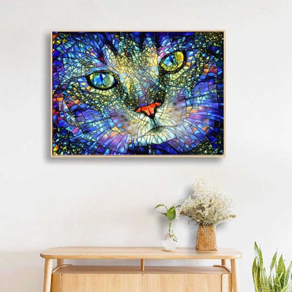 Katze aus Glas 50x70cm