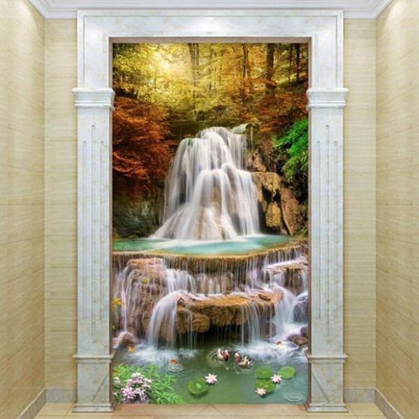 Wasserfall im Wald ab 50x90cm