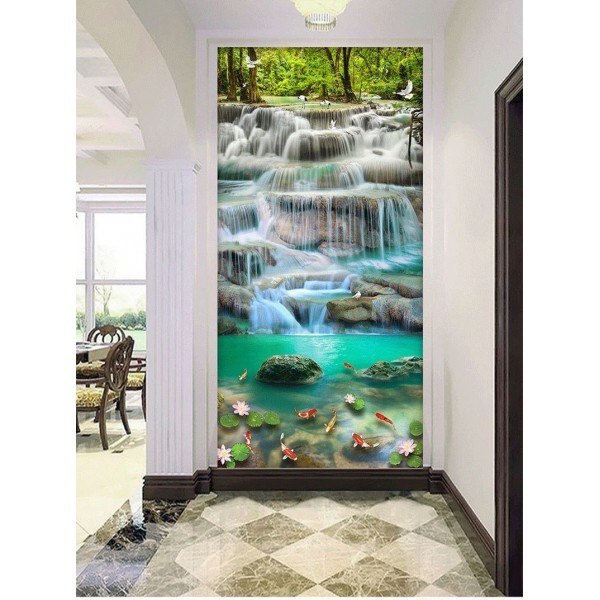 Wasserfall mit Koi Karpfen ab 50x100cm