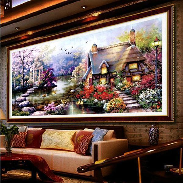 Gemütliche Hütte mit Weg über Wasser ab 50x100cm