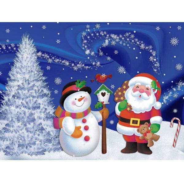 Weihnachtsmann mit Schneemann 2