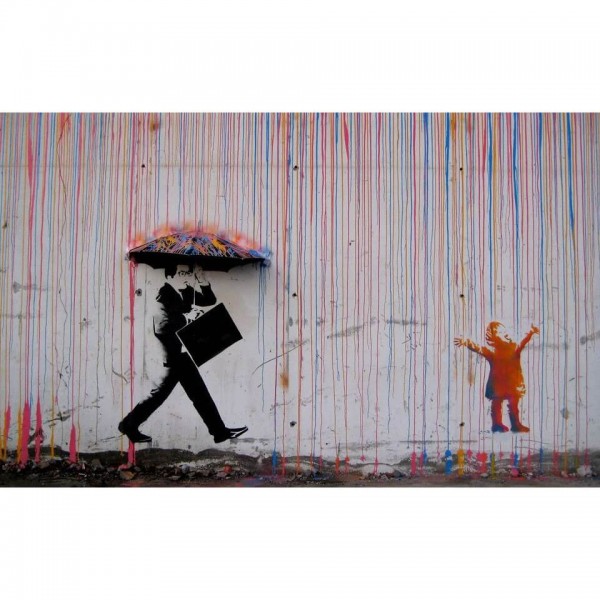 Wand mit Kunst