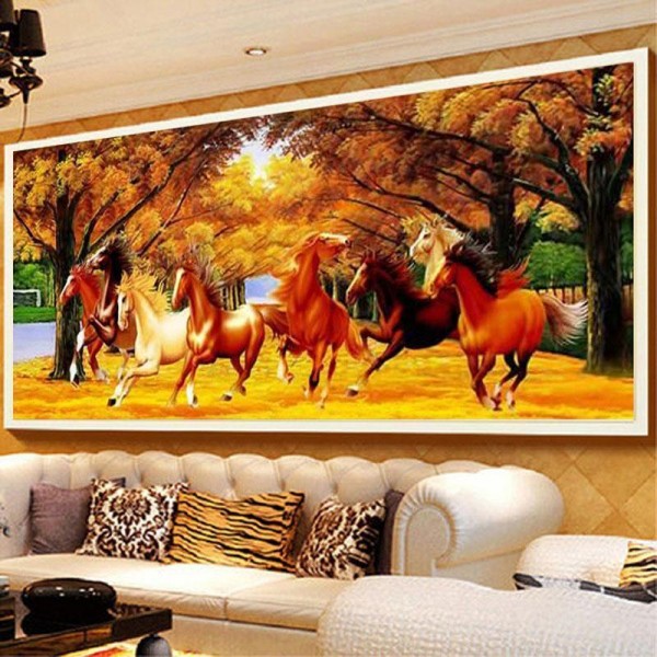 Pferde im Wald ab 40x100cm