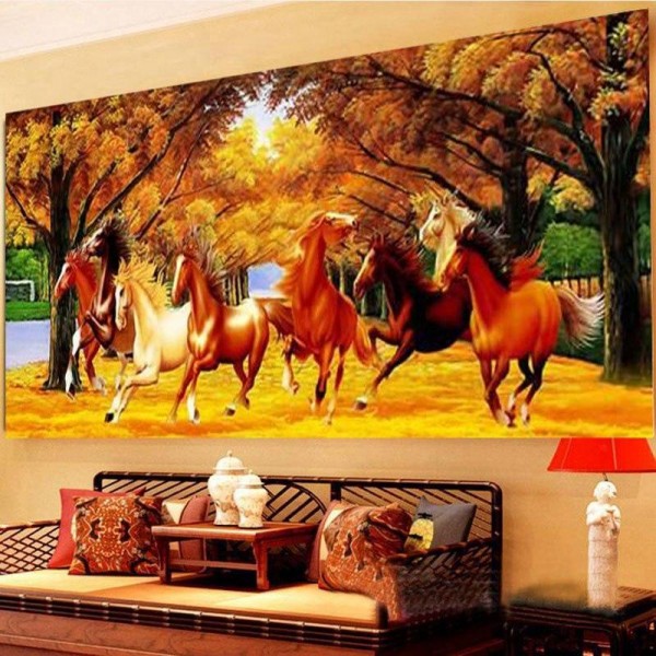Pferde im Wald ab 40x100cm