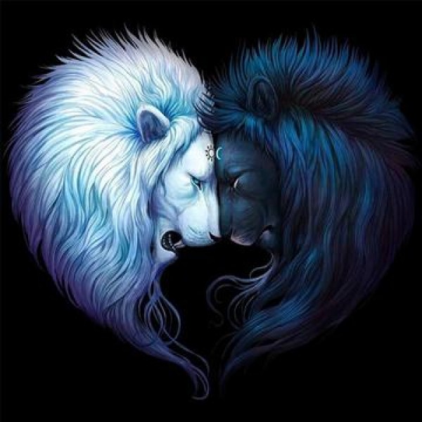 Yin- und Yang-Löwen