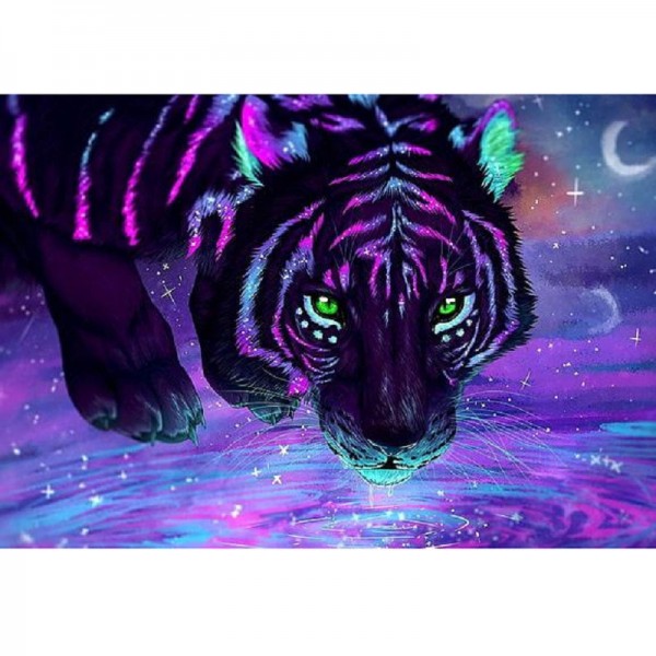 Tiger in neonfarbe