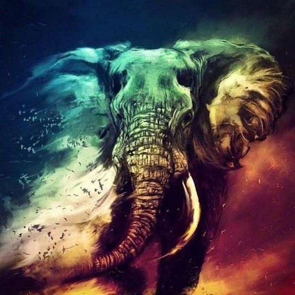Farbiger Elefant