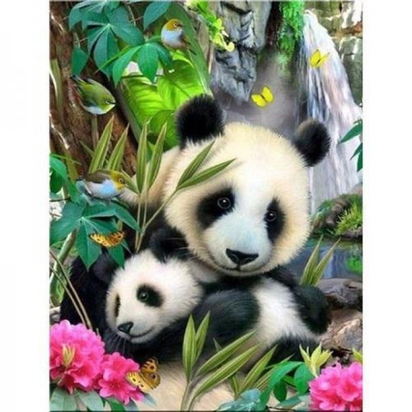 Panda mit Jungtieren