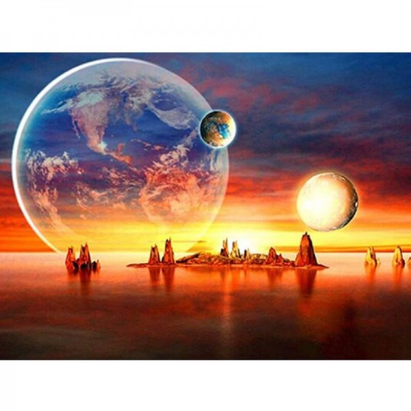 Sonnenuntergang über Planeten