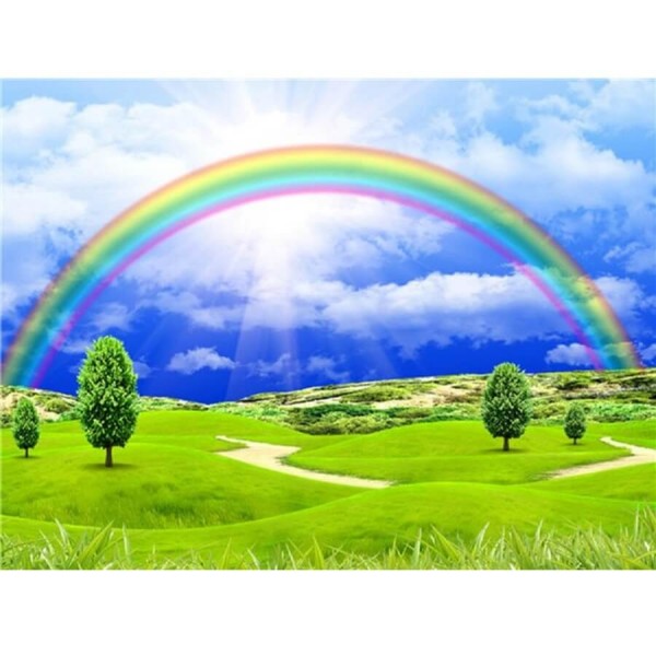Regenbogen über der Wiese