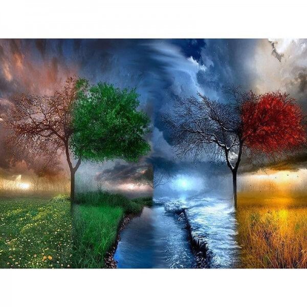 Bäume in verschiedenen Jahreszeiten