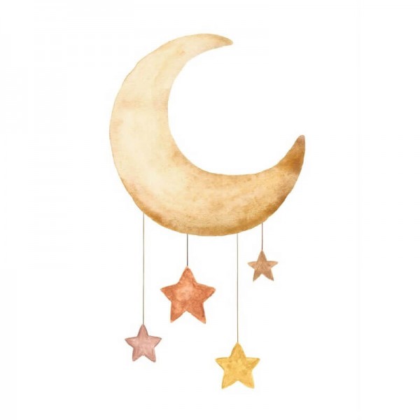 Mond mit Sternen