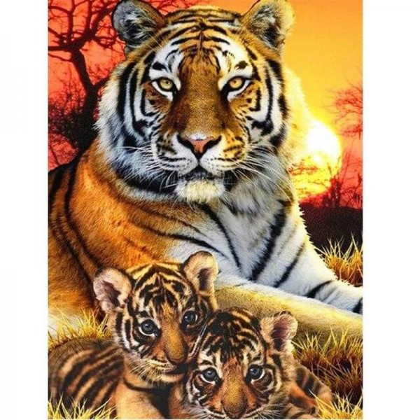 Tigerfamilie 2 | Malen nach Zahlen