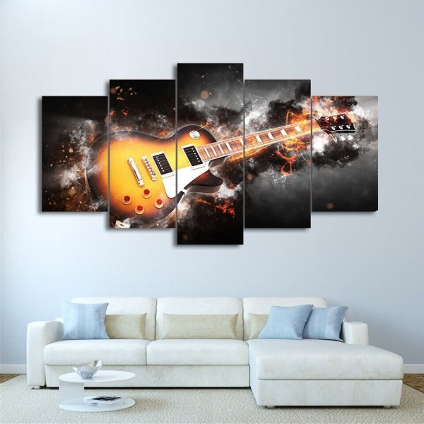 E-Gitarre und Blitze | 5 Teile