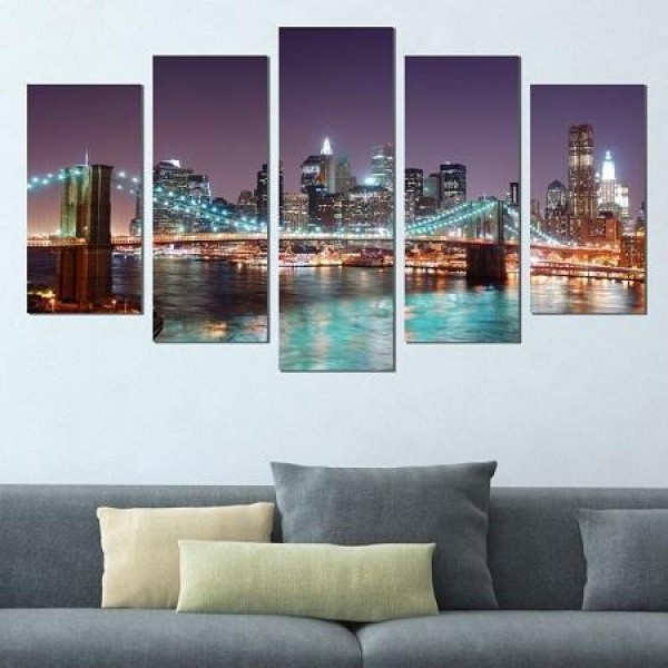 Skyline bei Nacht | 5 Teile