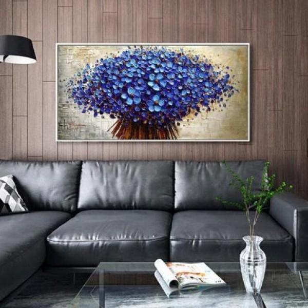 Blumenstrauß mit blauen Blumen ab 50x100cm