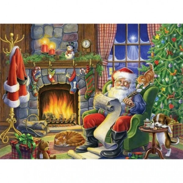 Weihnachtsmann am Kamin