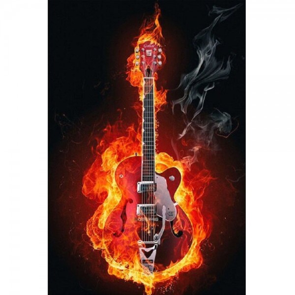 Gitarre im Feuer
