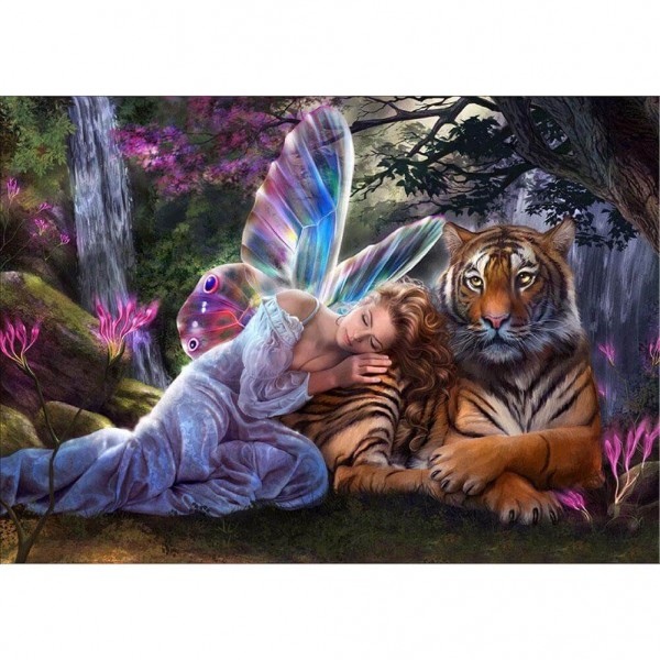 Fee mit Tiger