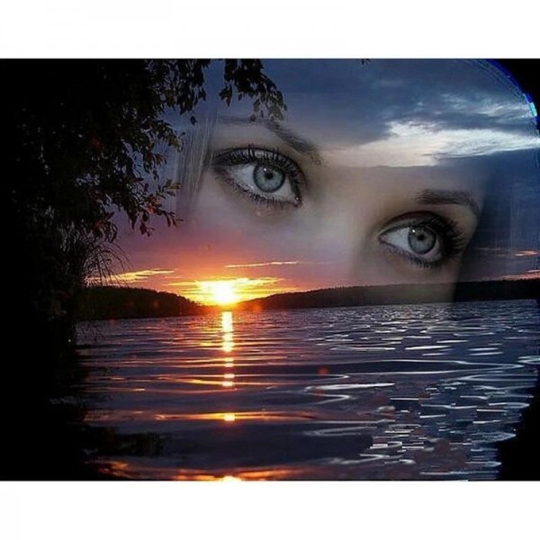 Sonnenuntergang mit Gesicht