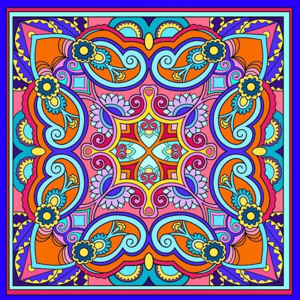 Mandala orange / blau