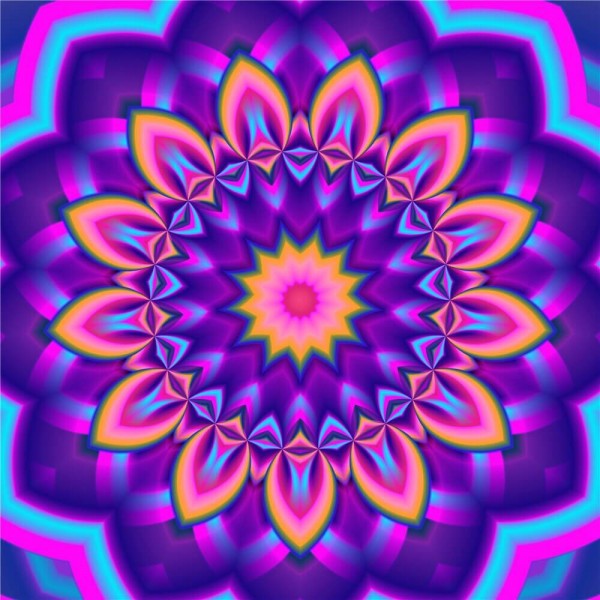 Mandala neonlila