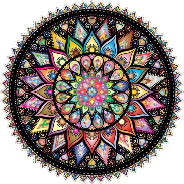 Mandala mehrfarbig/schwarz